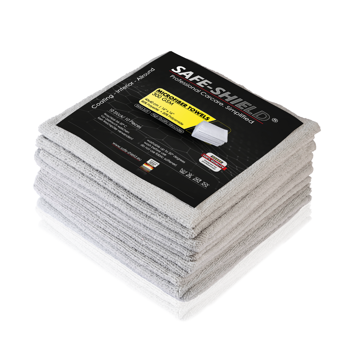 Graue Safe-Shield Coating-Mikrofasertücher mit 300 GSM