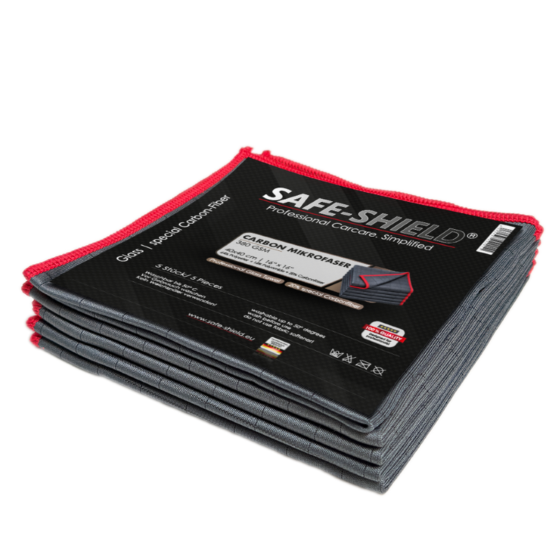 Safe-Shield Carbon-microvezeldoeken met rode rand