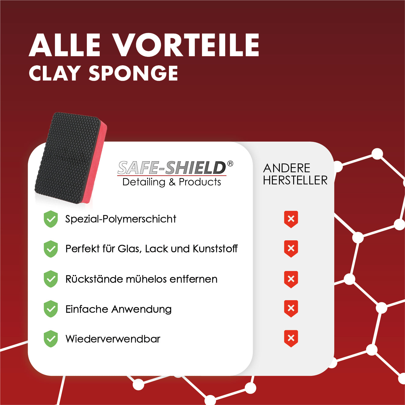Éponge de pétrissage et de nettoyage de vernis Clay Pad