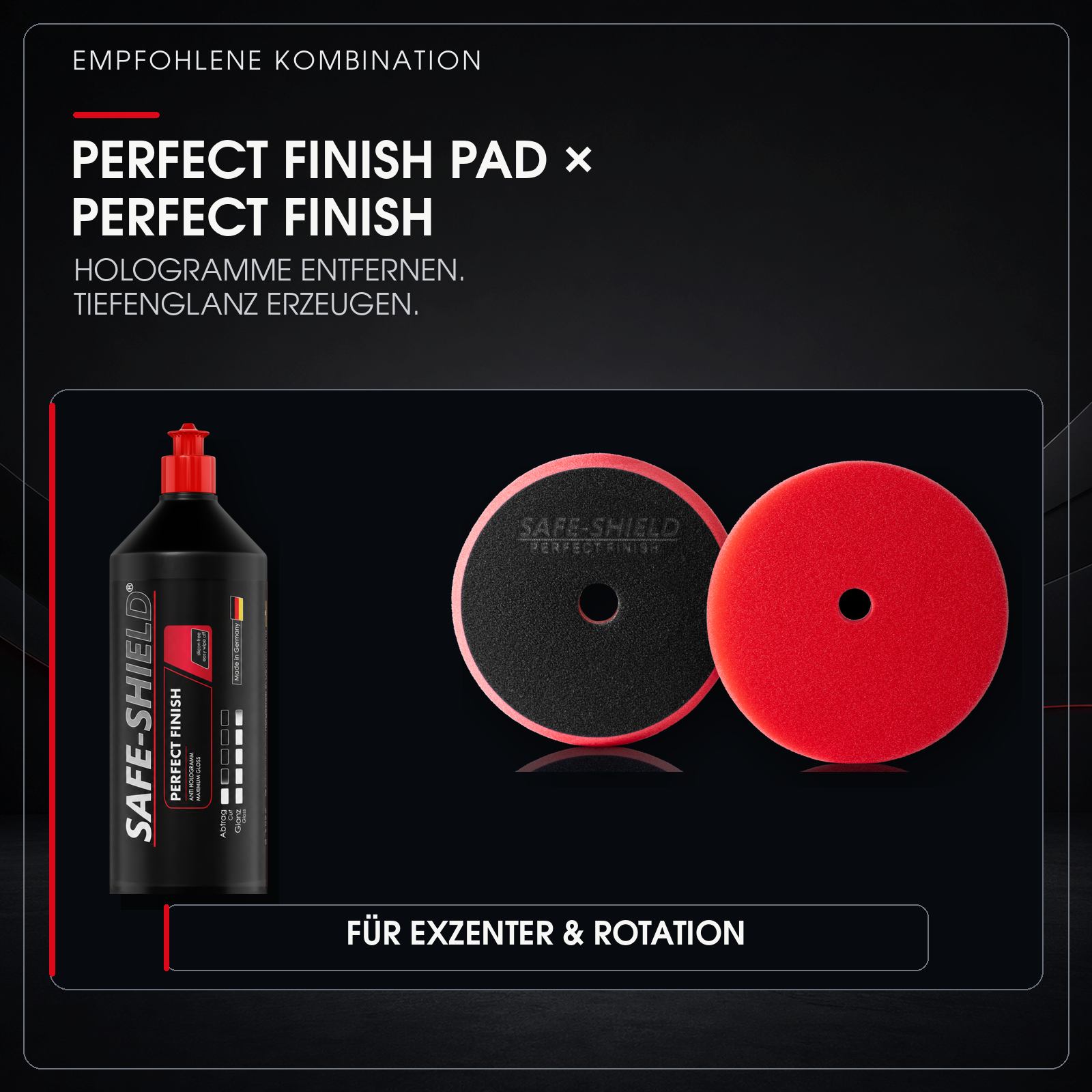 Perfect Finish Polierpad mit Perfect Finish Politur für ein kontrolliertes Lackfinish