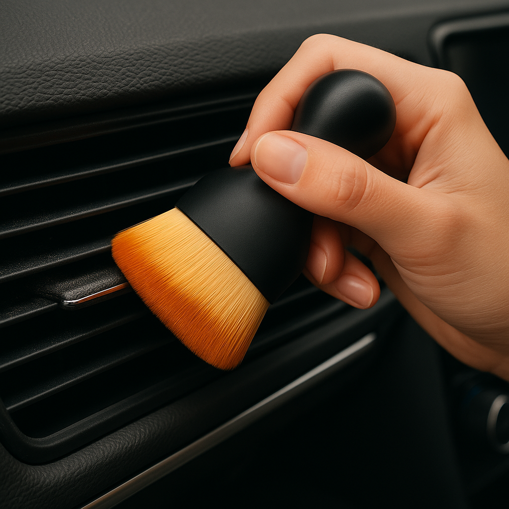 Ultra-Soft-interieurkwast bij een ventilatieopening