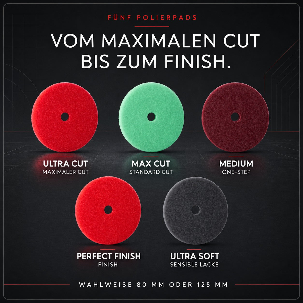 Polishing Pad Set 5 Pieces + Polish Samples 3x 45ml